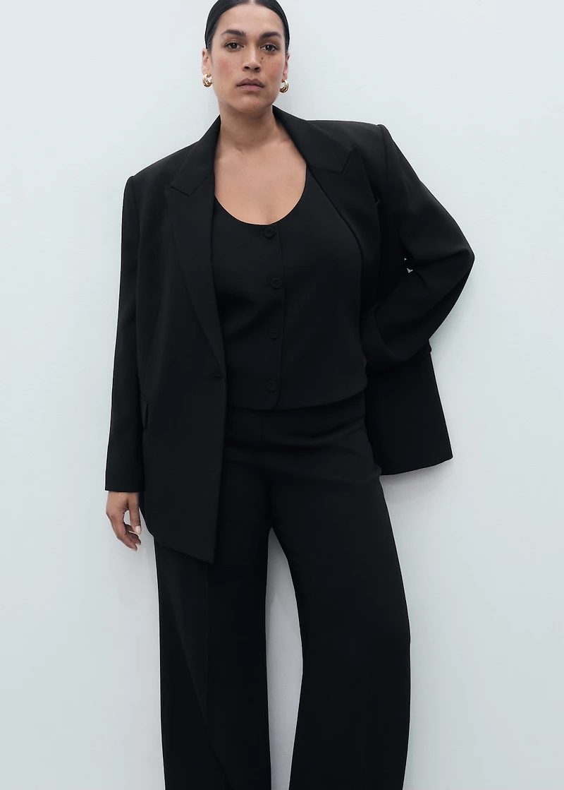 Straight mid-rise suit pants