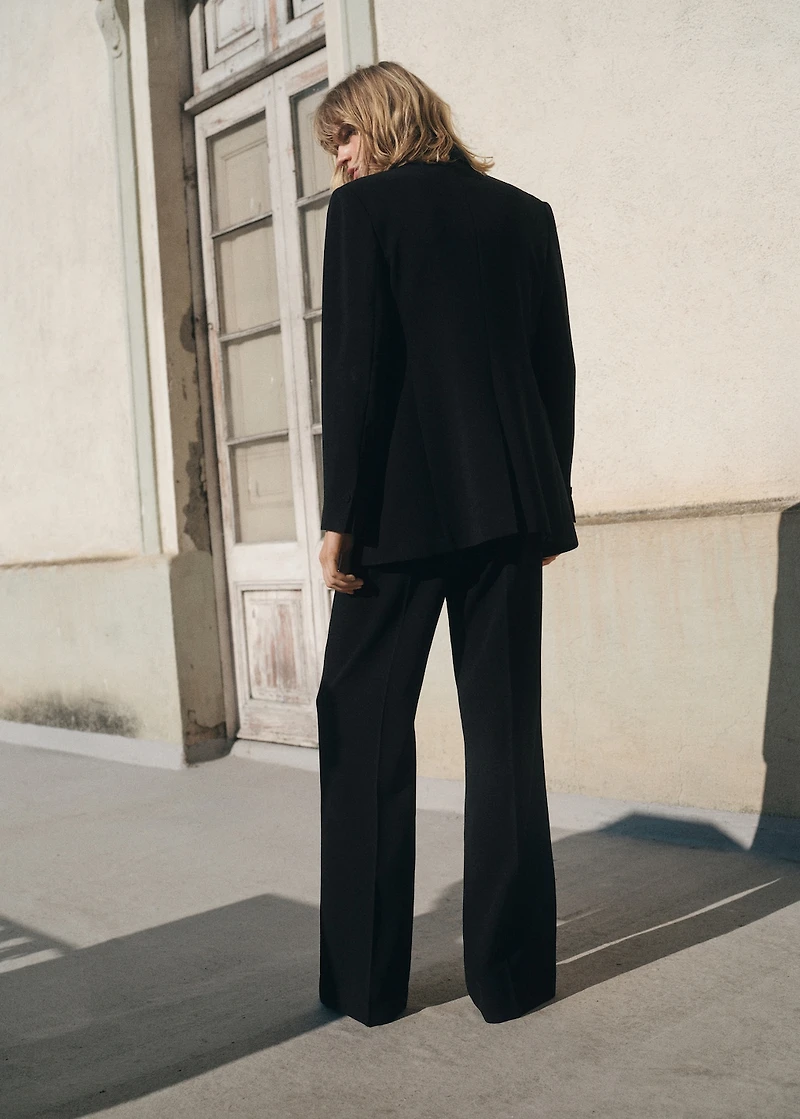 Straight mid-rise suit pants