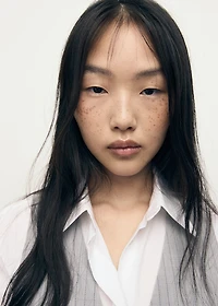 Pinstriped suit vest