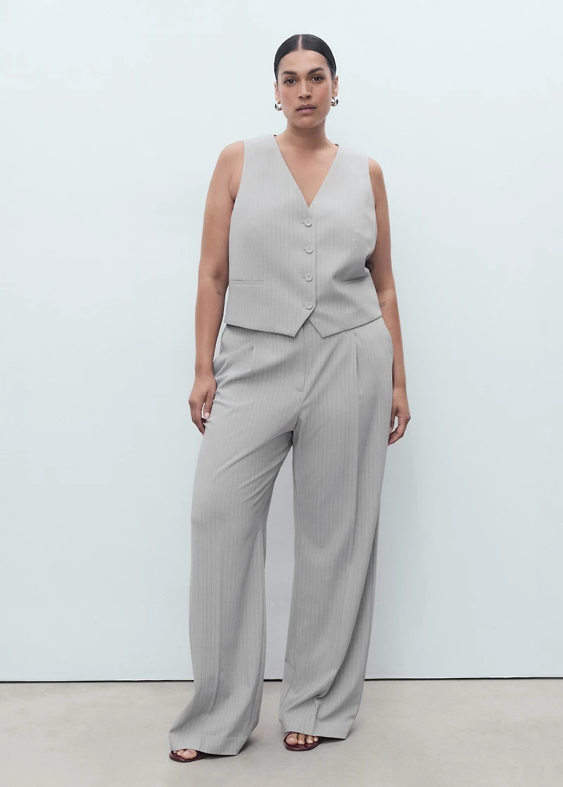 Pinstriped suit vest