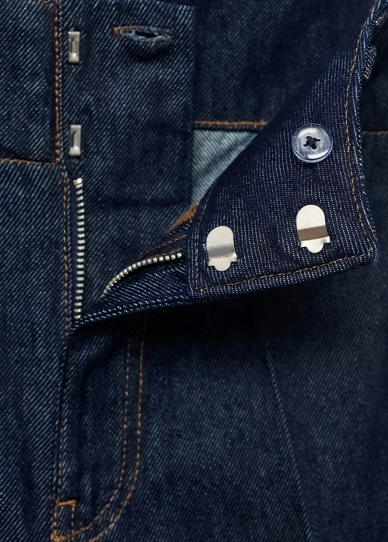 Wide-leg denim pants with belt loops