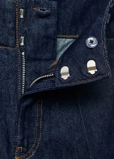 Wide-leg denim pants with belt loops