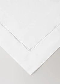 Embroidered hemstitched linen placemat