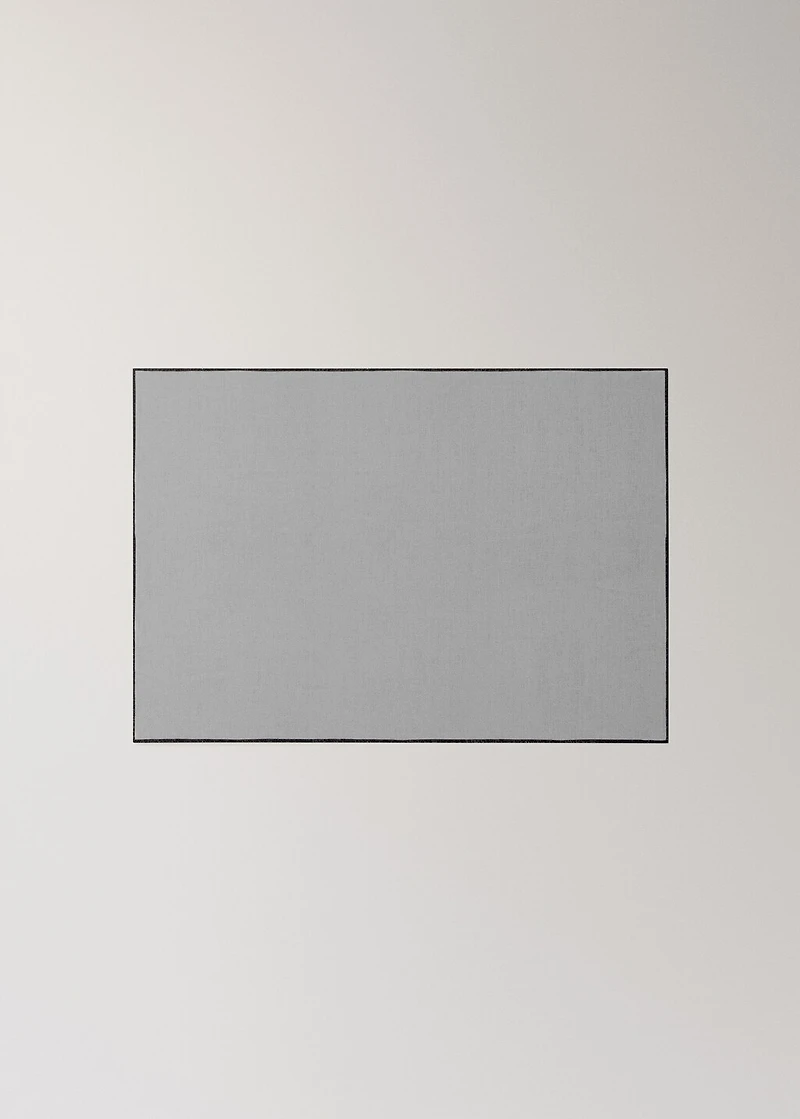 100% linen placemat with contrasting overlock stitching