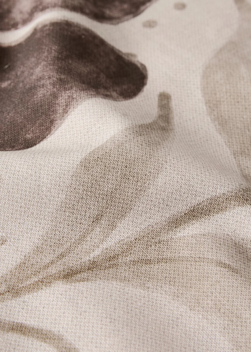 Linen floral-print tablecloth for 8 to 10 diners