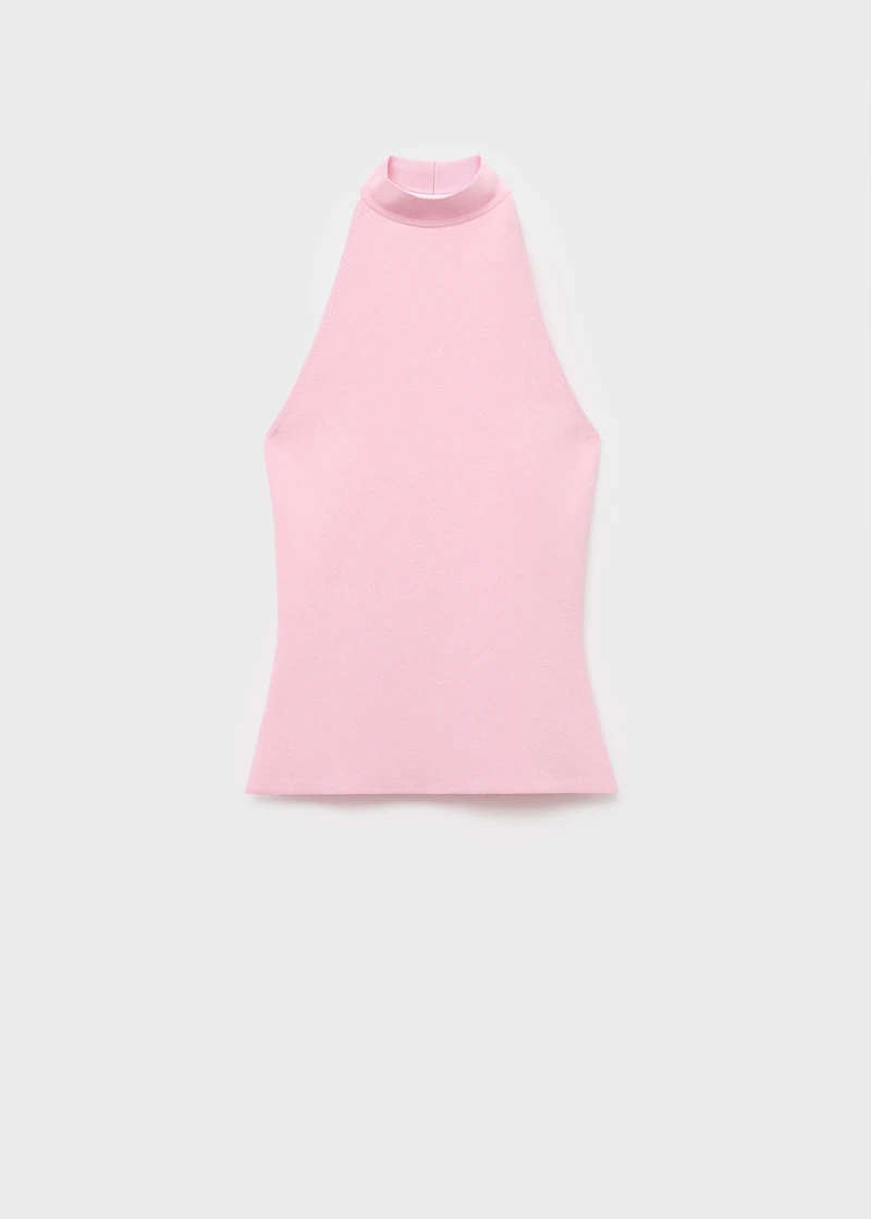 Halter-neck knitted top