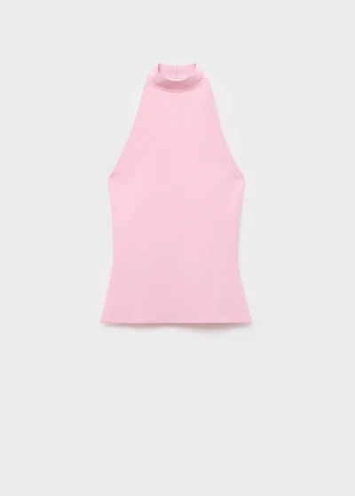 Halter-neck knitted top