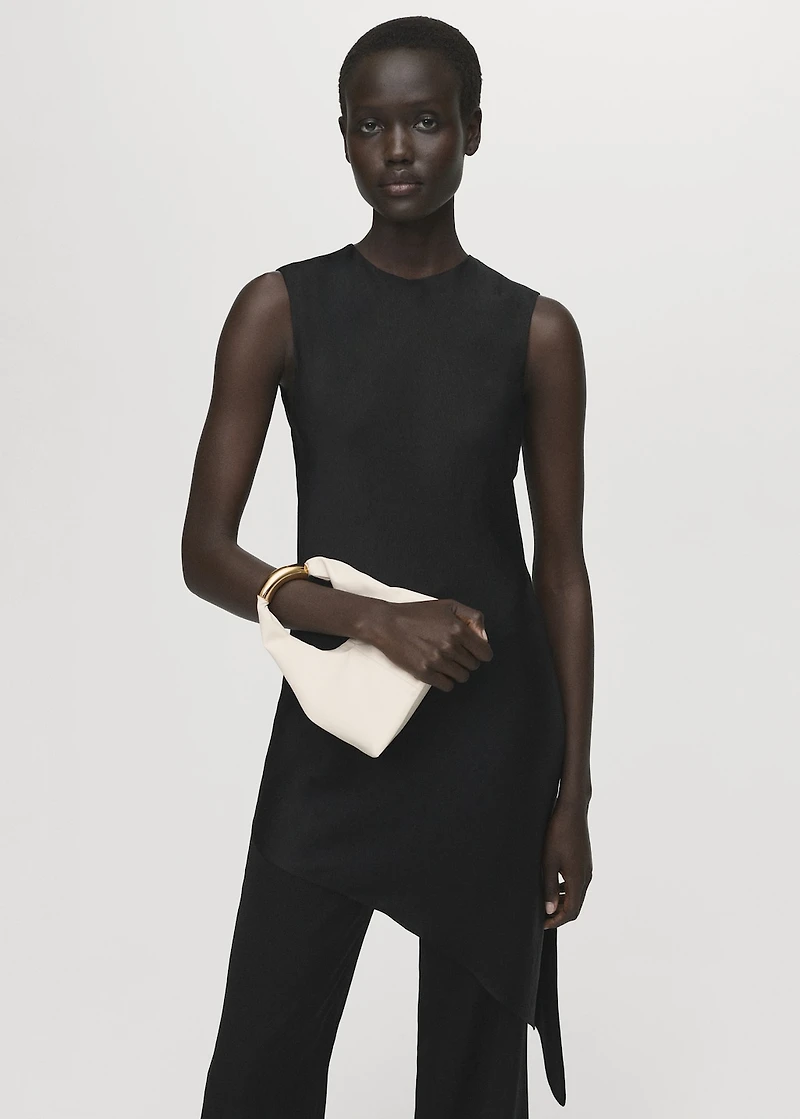 Asymmetrical satin top