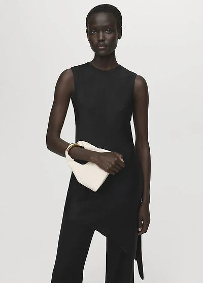 Asymmetrical satin top