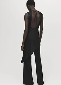 Asymmetrical satin top