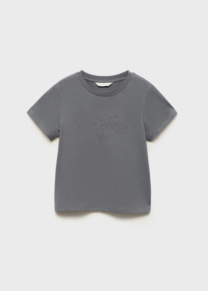 Embroidered cotton T-shirt