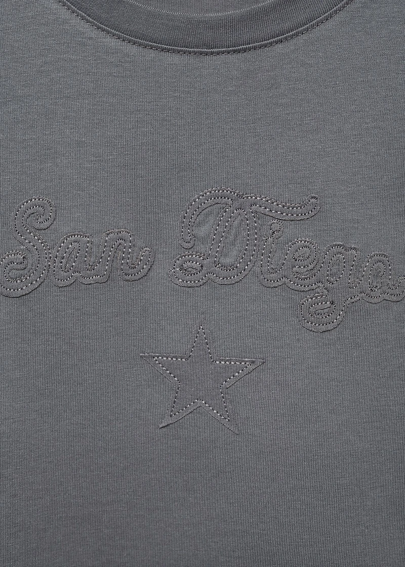 Embroidered cotton T-shirt