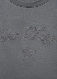 Embroidered cotton T-shirt