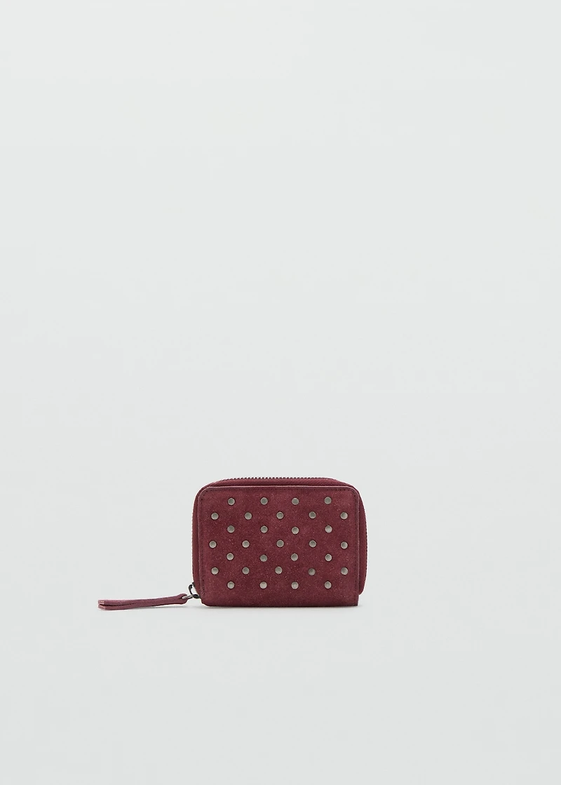 Studded leather purse