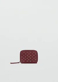 Studded leather purse