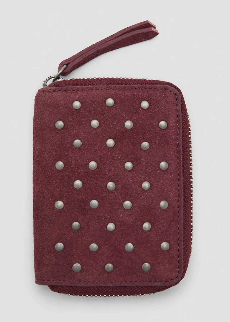 Studded leather purse