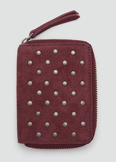 Studded leather purse