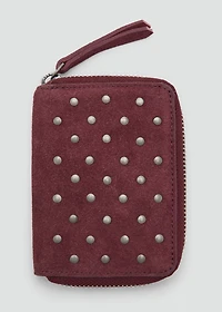 Studded leather purse