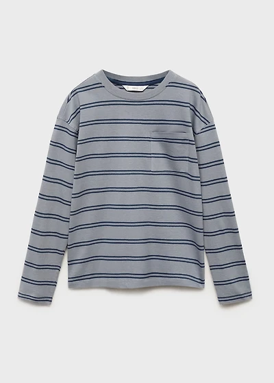 Chest-pocket striped T-shirt