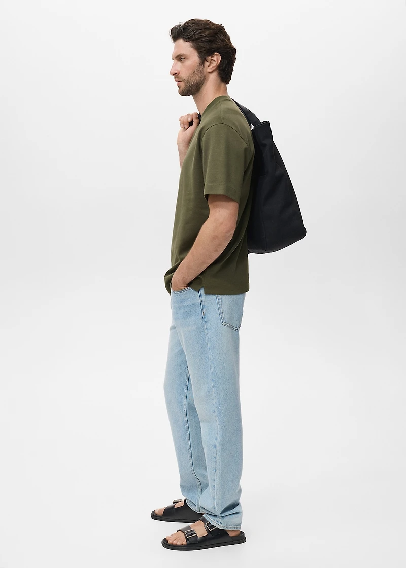 Relaxed-fit sweatshirt fabric t-shirt