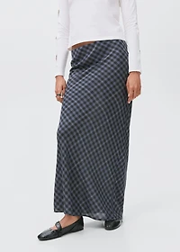 Checked long skirt