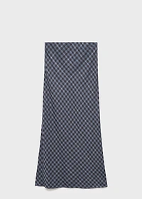 Checked long skirt