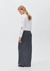 Checked long skirt