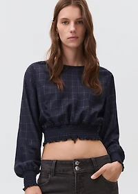Lurex checked blouse