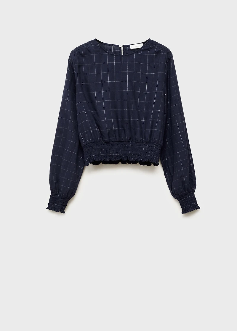 Lurex checked blouse