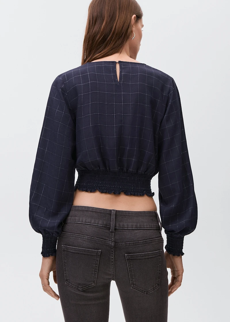 Lurex checked blouse