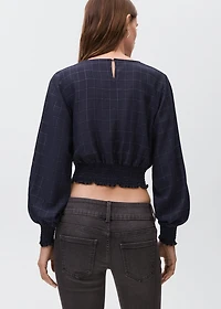 Lurex checked blouse