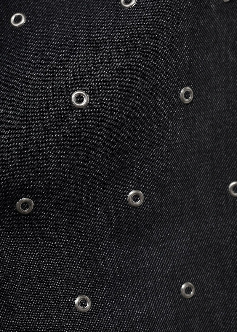 Barrel jeans with eyelets