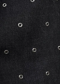 Barrel jeans with eyelets