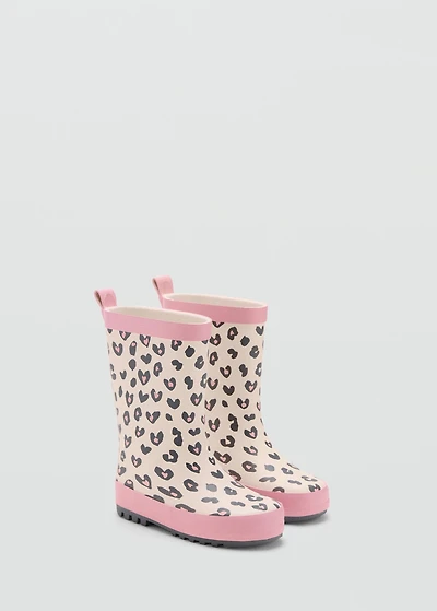 Leopard-print wellington boots