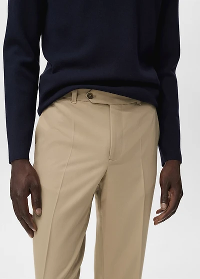 Pleated slim-fit pants