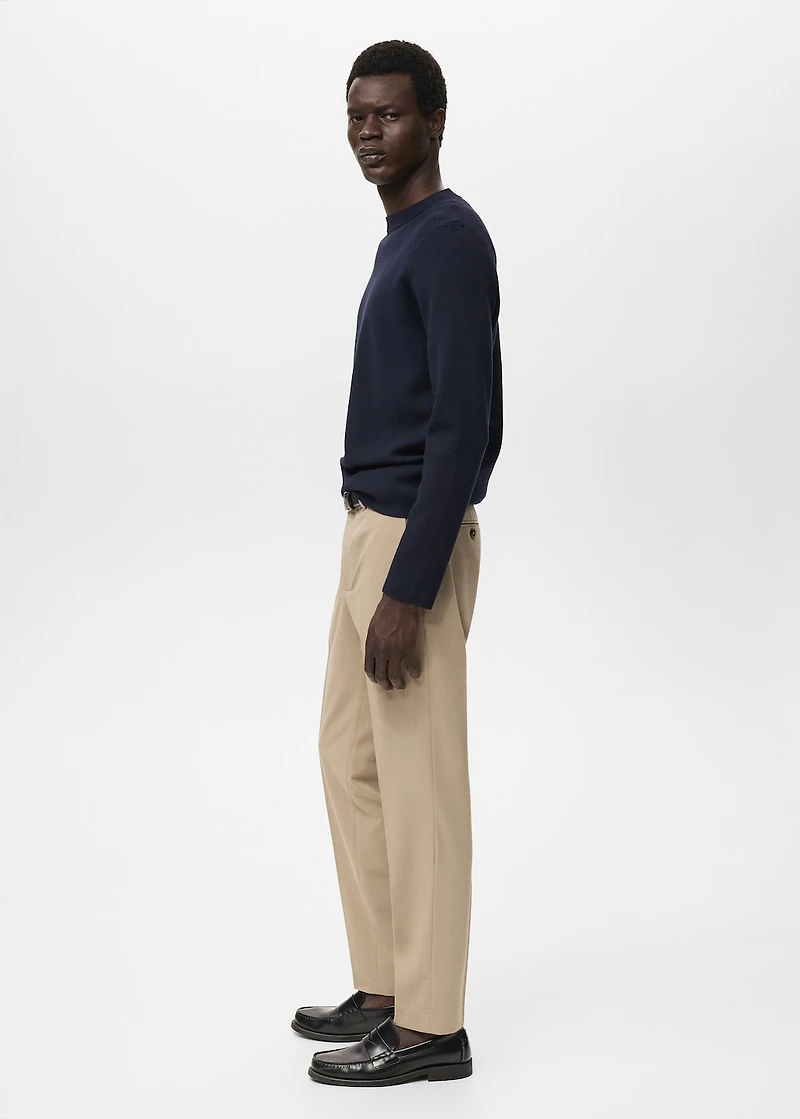 Pleated slim-fit pants
