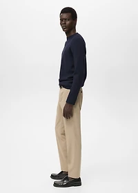 Pleated slim-fit pants