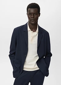 Slim-fit suit jacket with pockets