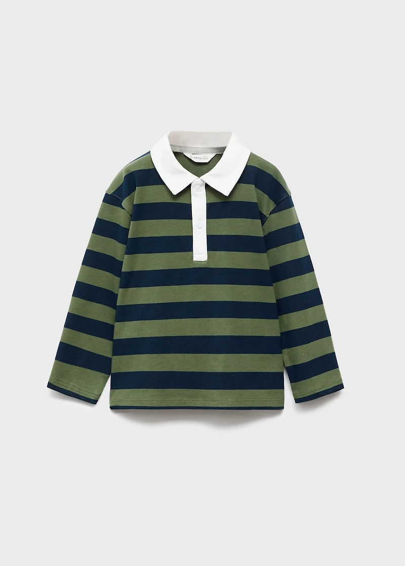 Striped cotton polo shirt
