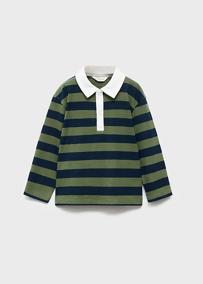 Striped cotton polo shirt