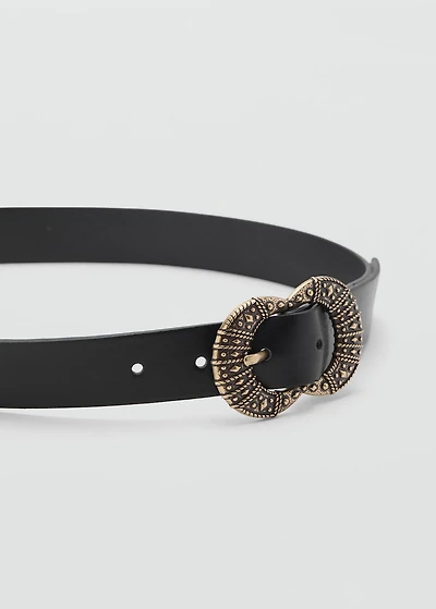 Engraved buckle belt