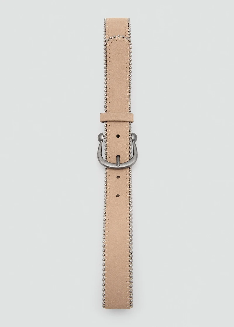 Suede belt with metal balls