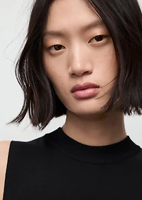 Combined woven dress with belt