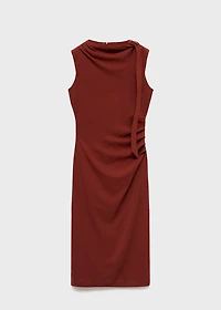 Ruched dress with knot detail