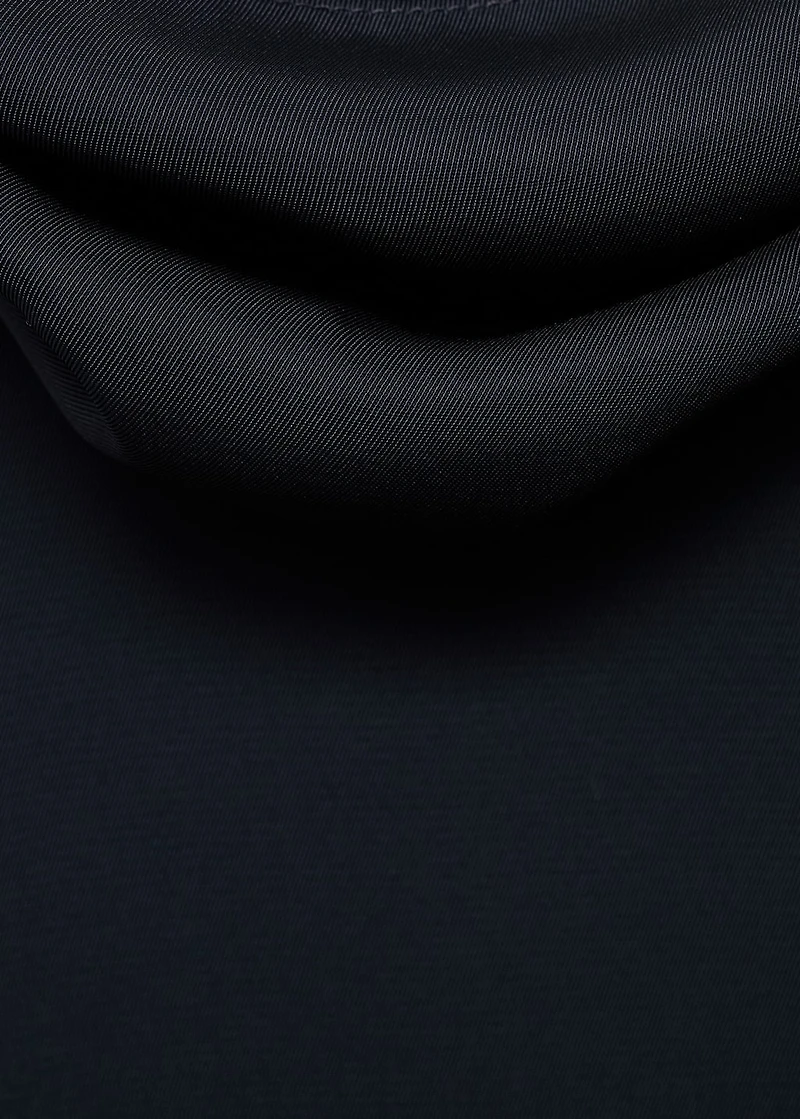 Draped neck dress with opening