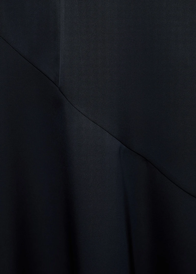 Draped neck dress with opening