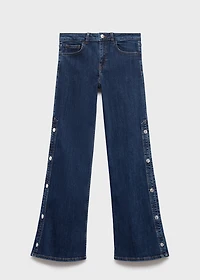 Wide leg jeans with cut-out