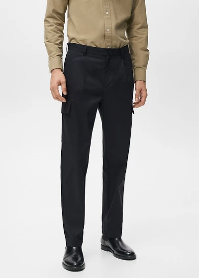 Regular-fit cotton cargo pants