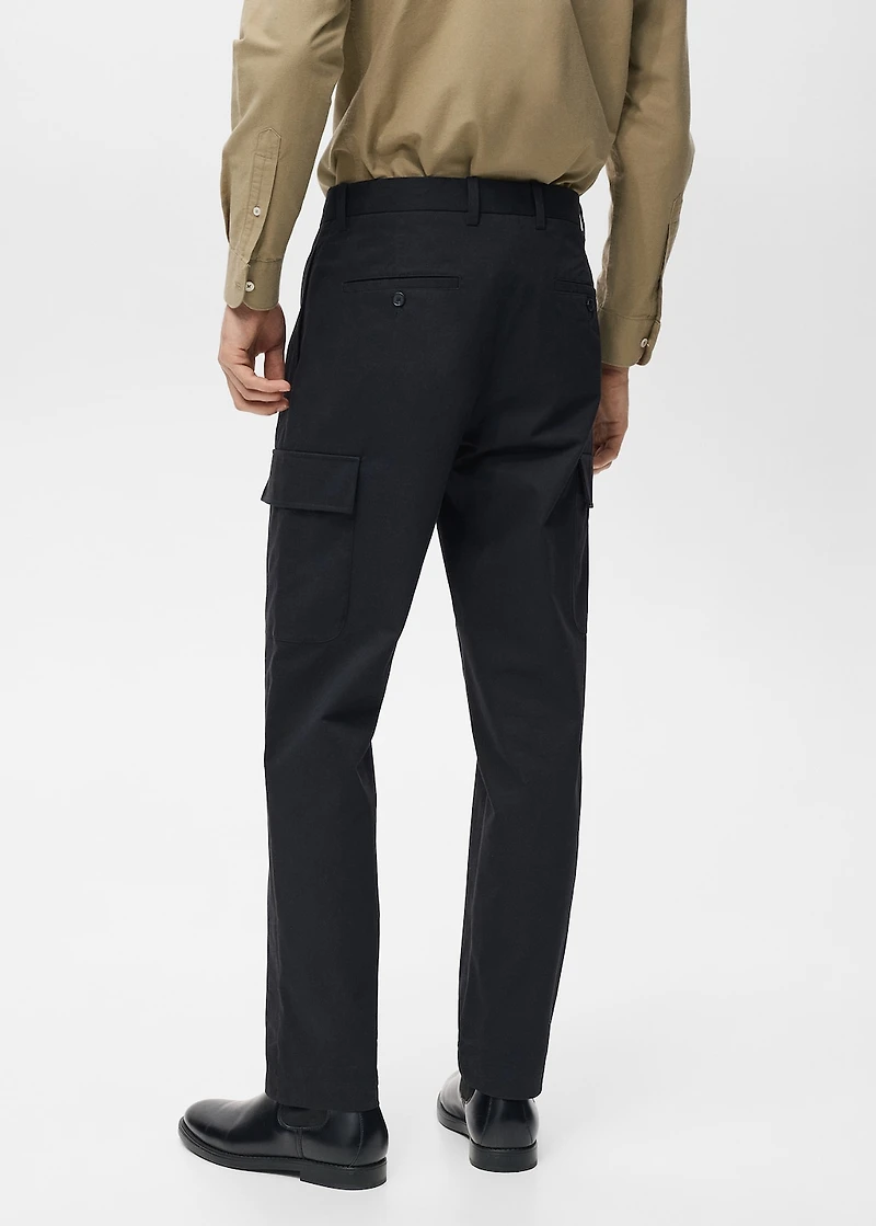 Regular-fit cotton cargo pants