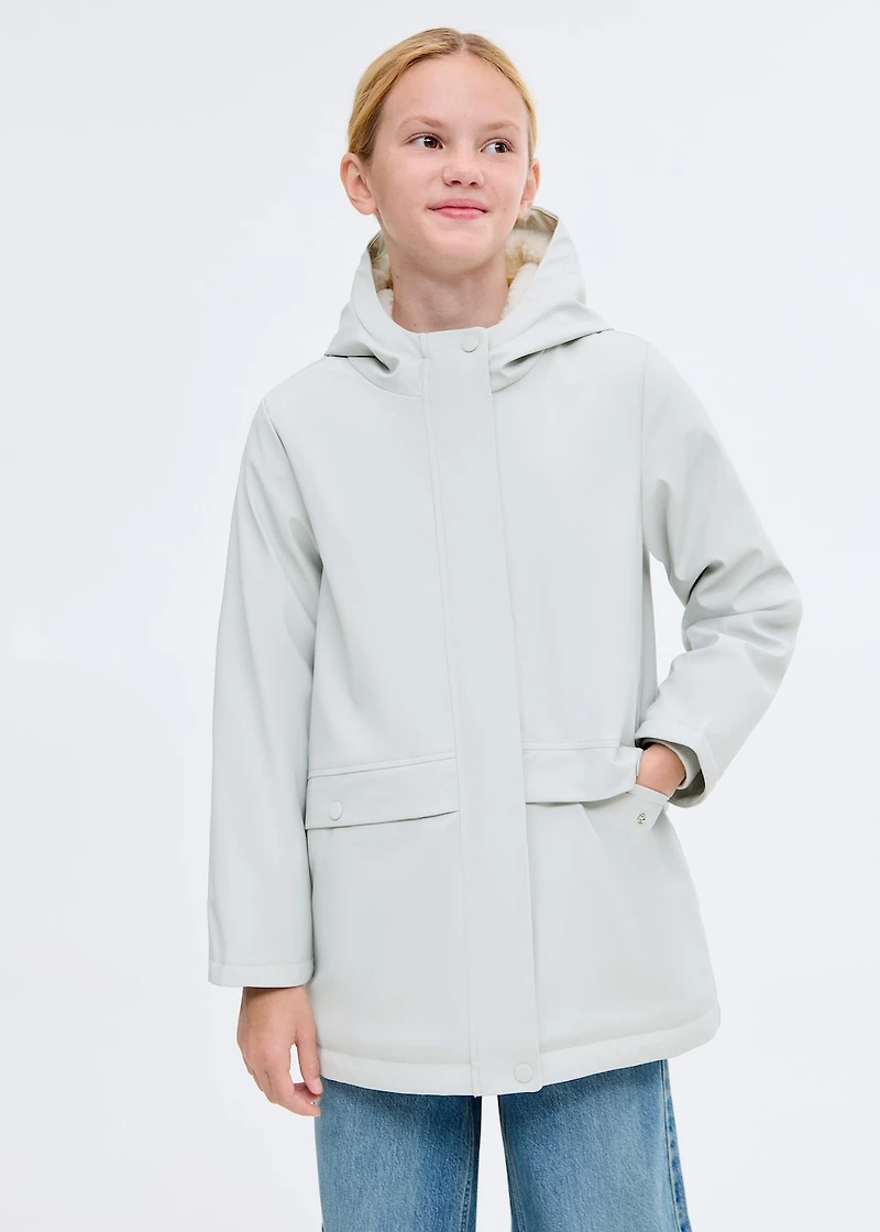 Hooded water-repellent coat